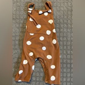 Baby polka dot overalls, adjustable strap length